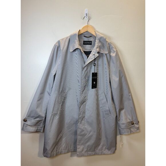 Lauren Ralph Lauren Stanza Men’s 40S Cream Puppytooth Rain Coat Classic Fit NWT - Picture 1 of 9